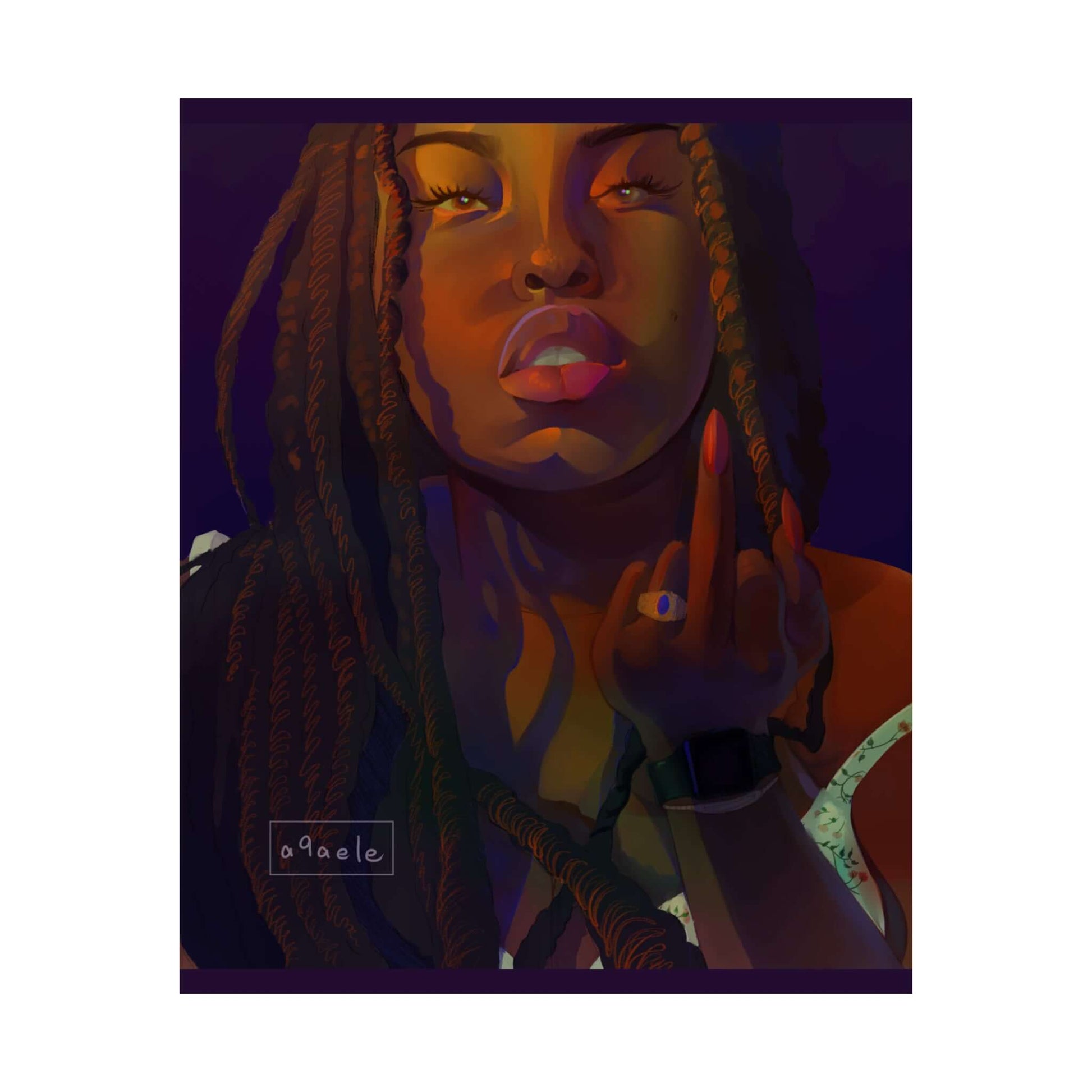 Black girl art, Black girl prints, Black art, Black prints, Black queer art, black bisexual art, bisexual art